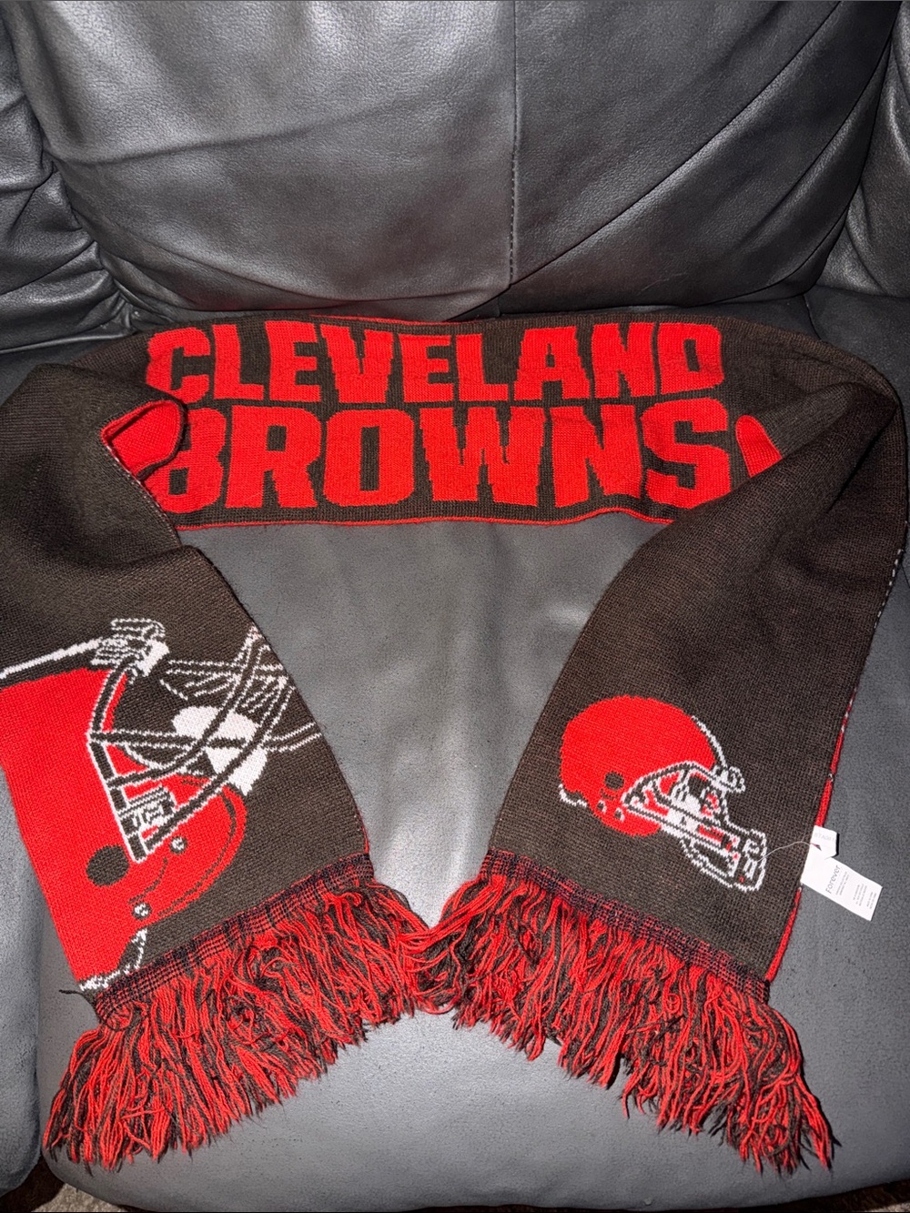 Cleveland Browns unisex adult fball Brown & Red Team Scarf - NFL Fan Accessory